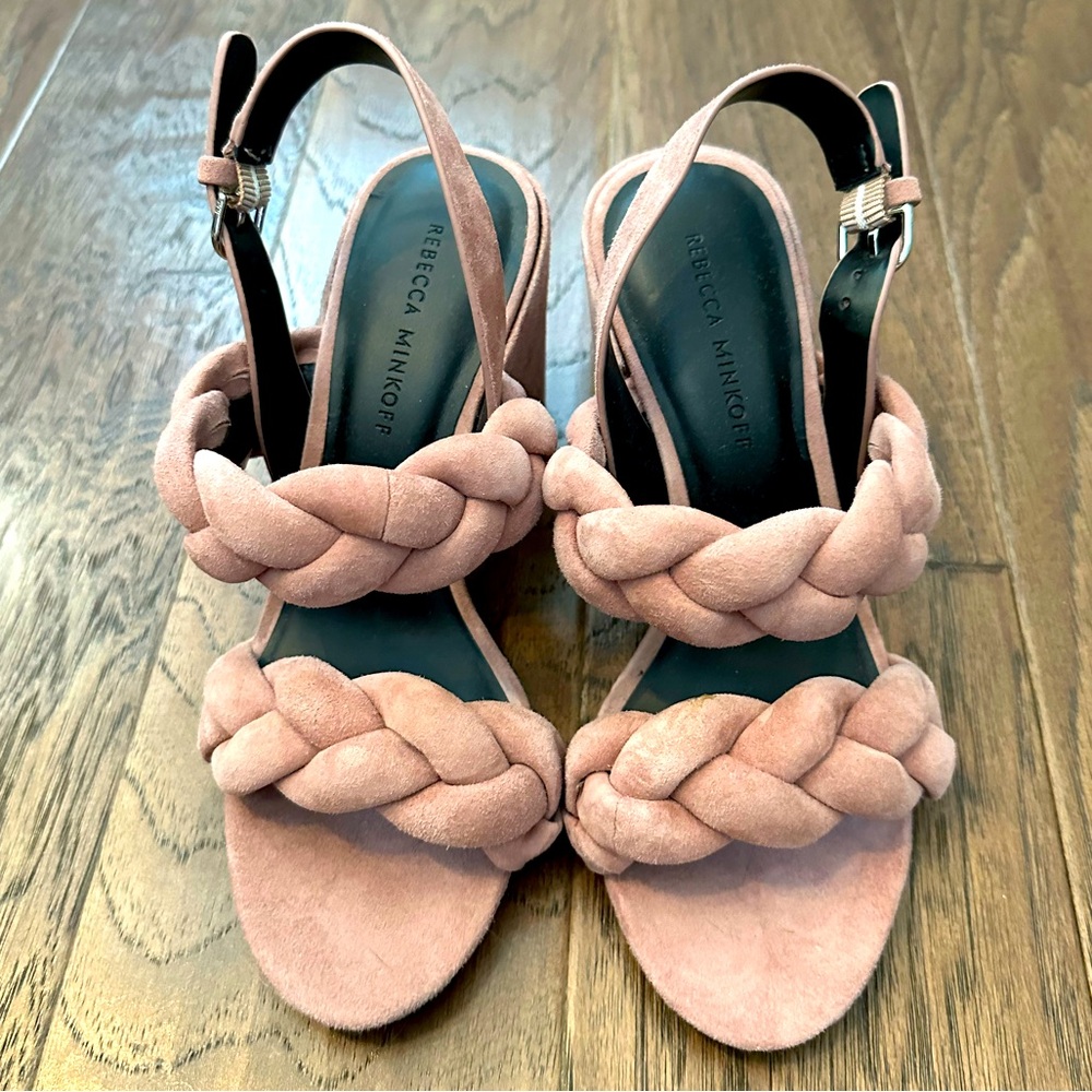 NEW Rebecca Minkoff mauve pink braided heels size 7
